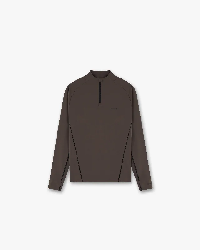 247 Training Zip Neck - Dark Oak