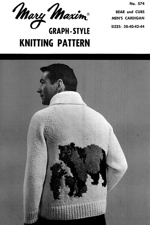 Men's Bear and Cubs Cardigan Pattern