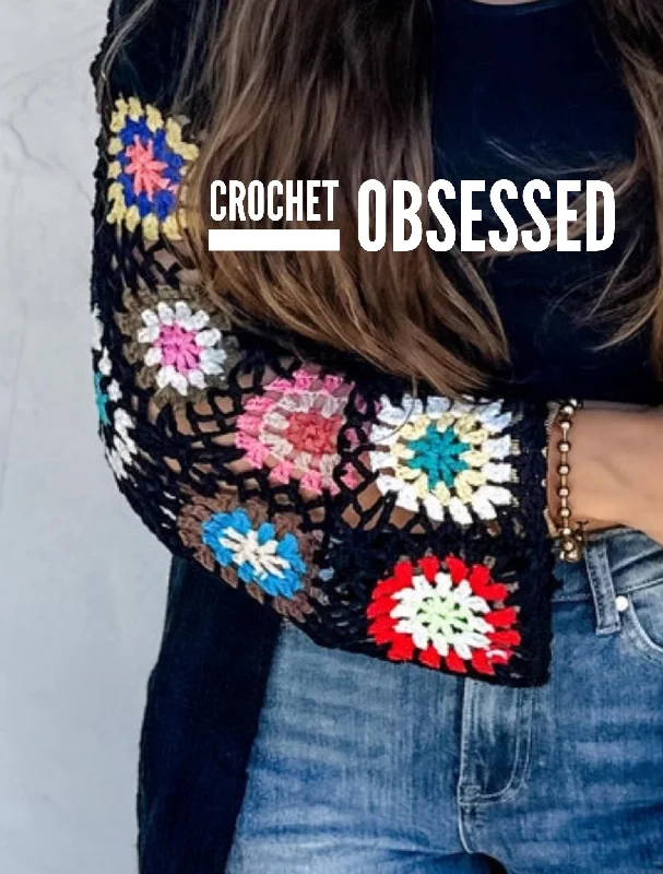 Floral Crochet Sleeve Cardigan