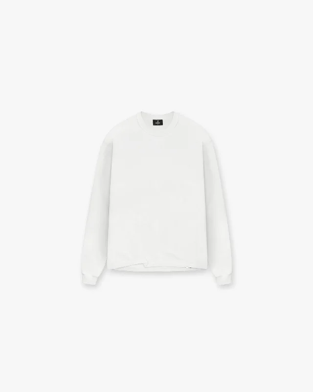 Heavyweight Initial Long Sleeve T-Shirt - Flat White