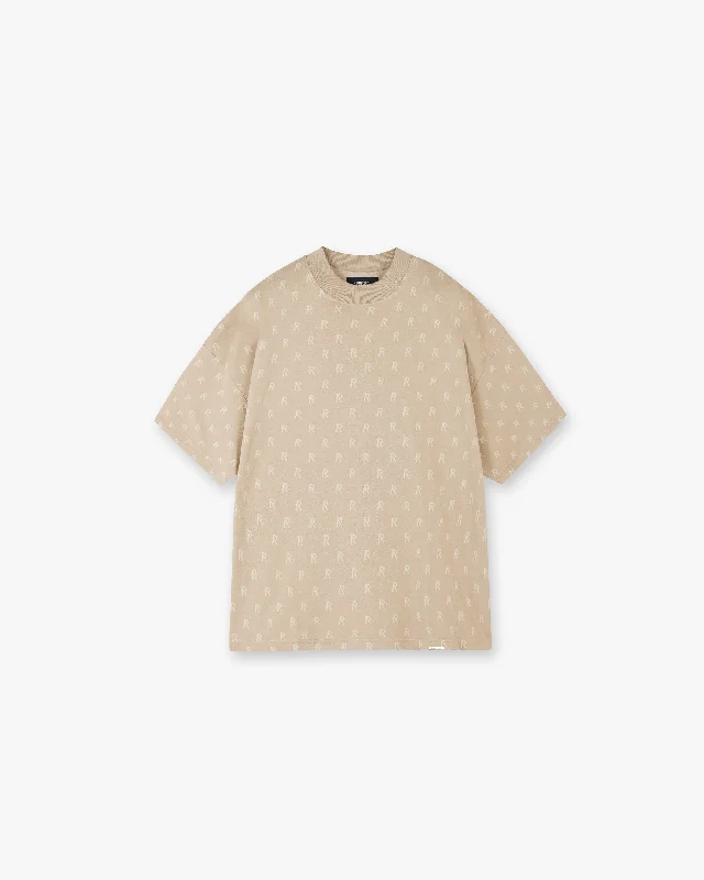 Intarsia Initial T-Shirt - Wheat