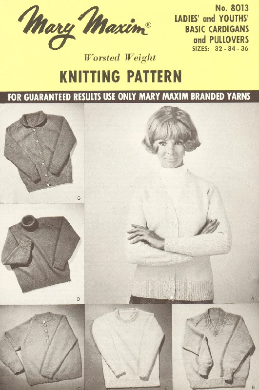 Ladies' & Youths' Basic Cardigan & Pullover Pattern