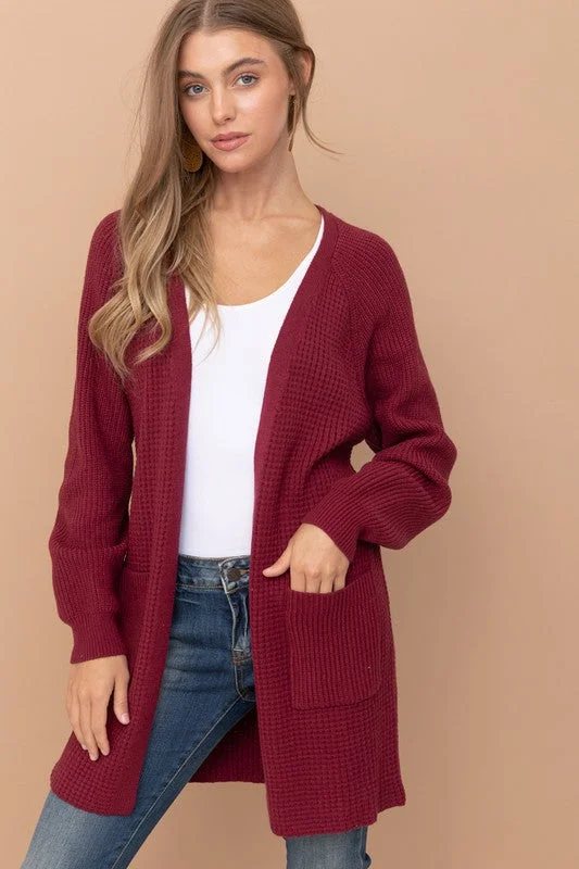 Ribbed Knit Pocket Cardigan