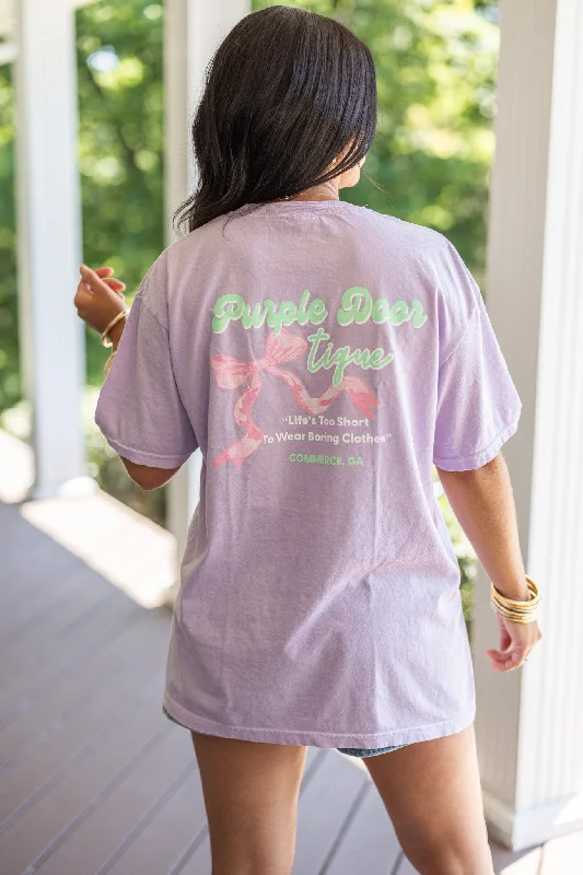 Purple Door Boutique Purple Bow Tee