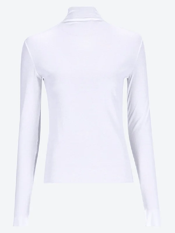 Rib mock neck top