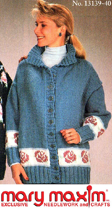 Rose Bordered Cardigan Pattern