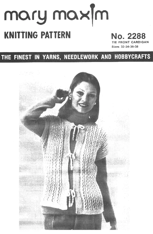 Tie Front Cardigan Pattern