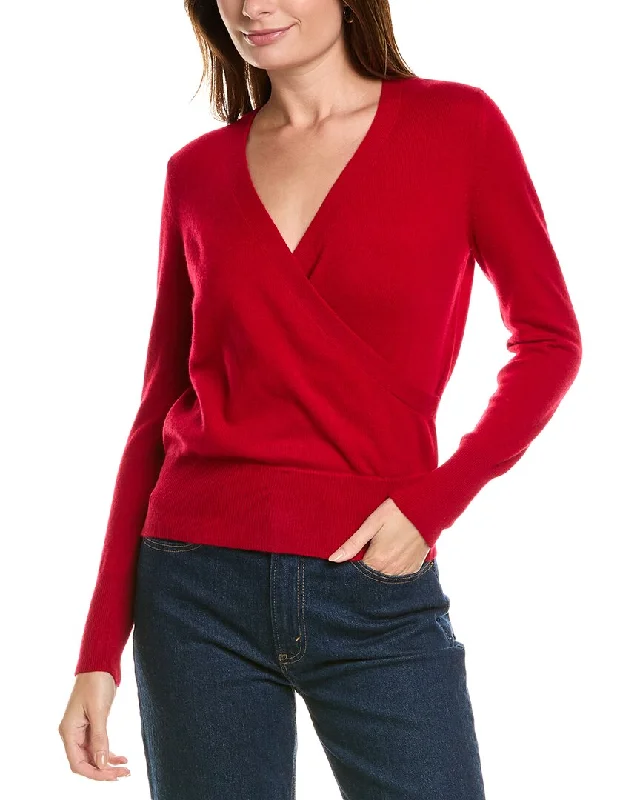 Forte Cashmere Rib Surplice Cashmere Pullover