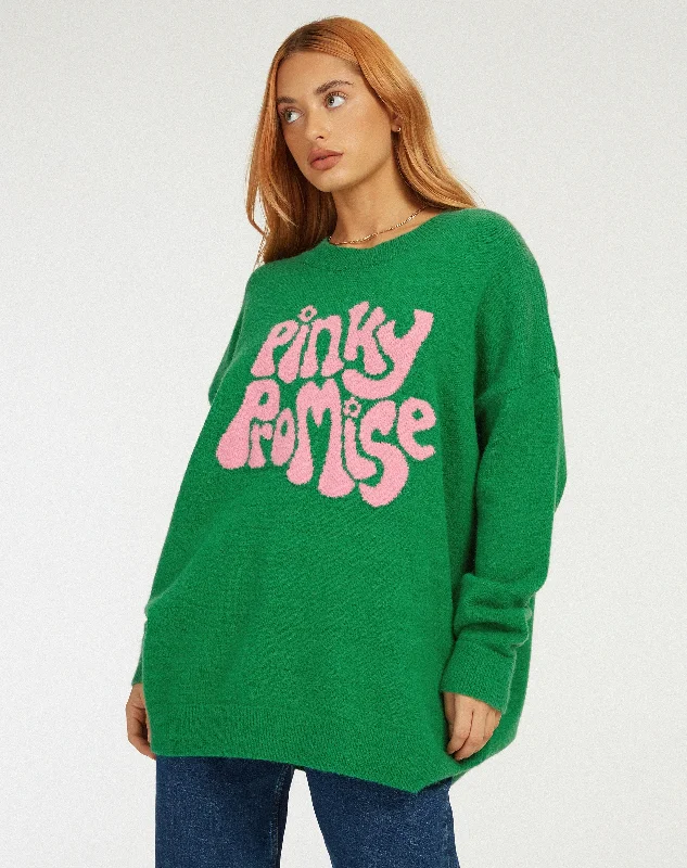 Lulees Jumper in Green Pinky Promise