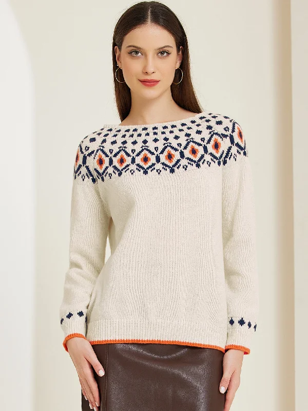 Long Sleeve Crew Neck Vintage Knitwear Pullover Sweater