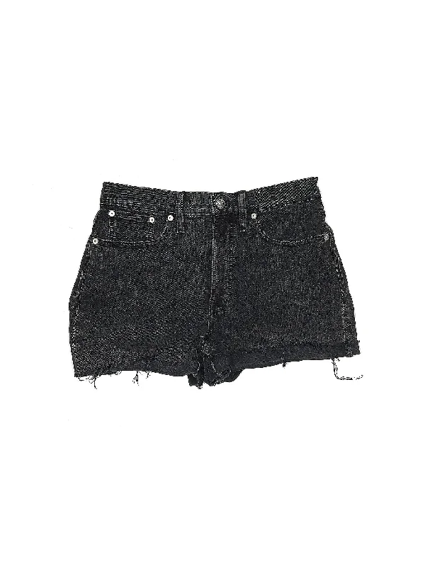 High-Rise Denim Shorts in Dark Wash