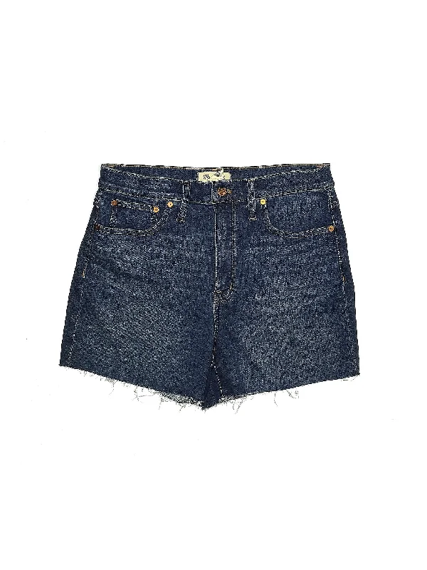 High-Rise Denim Shorts in Dark Wash