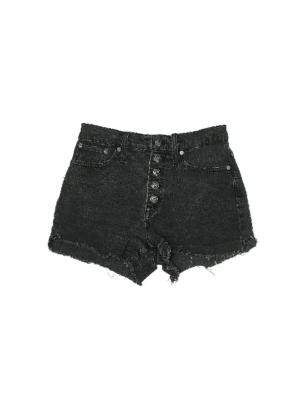 High-Rise Denim Shorts in Dark Wash