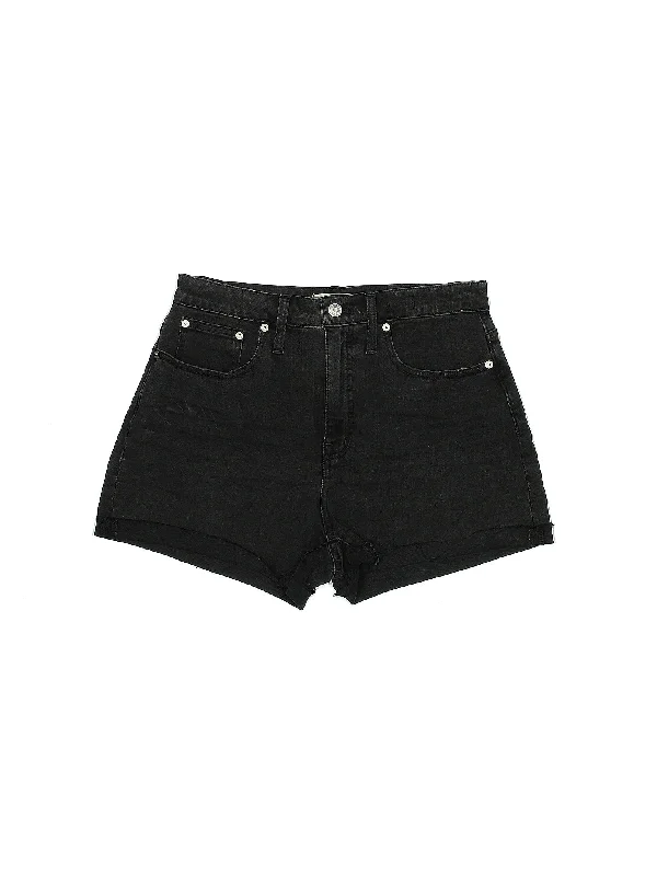 High-Rise Denim Shorts in Dark Wash