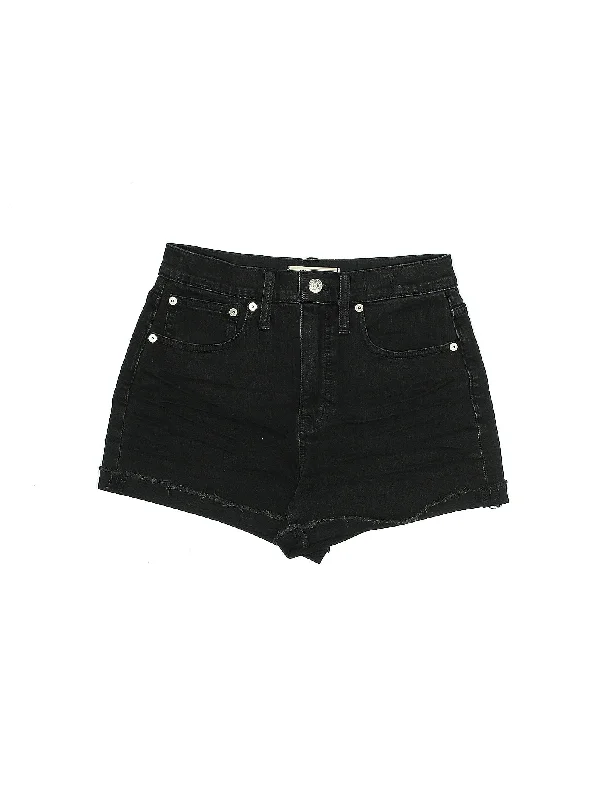 High-Rise Denim Shorts in Dark Wash