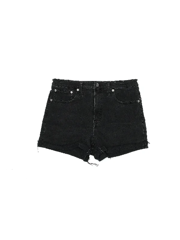 High-Rise Denim Shorts in Dark Wash