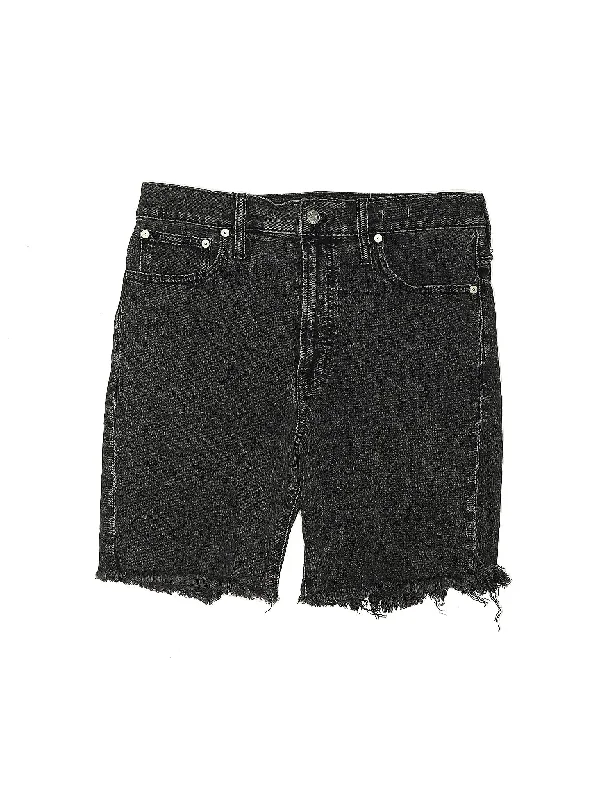 High-Rise Denim Shorts in Dark Wash