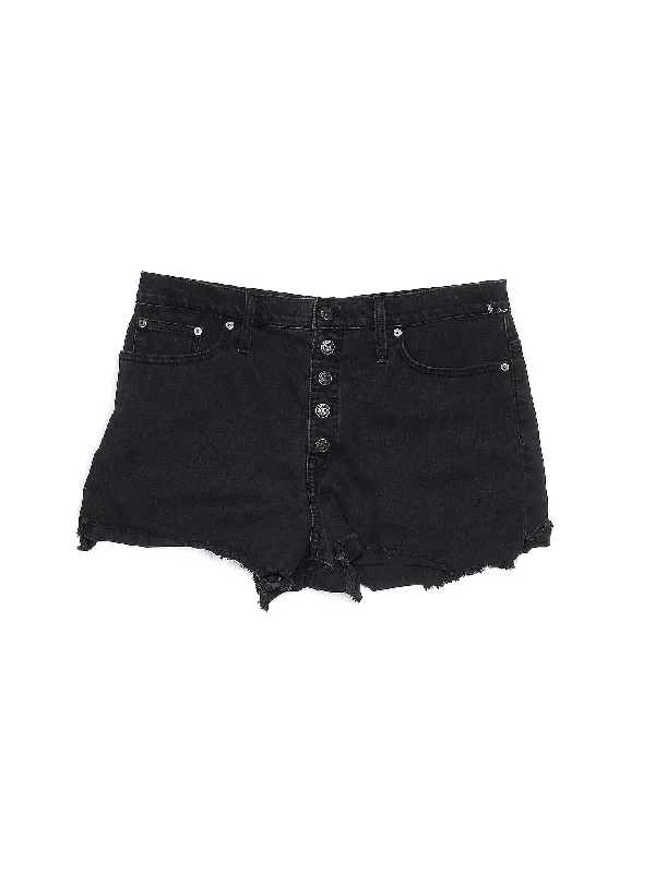 High-Rise Denim Shorts in Dark Wash