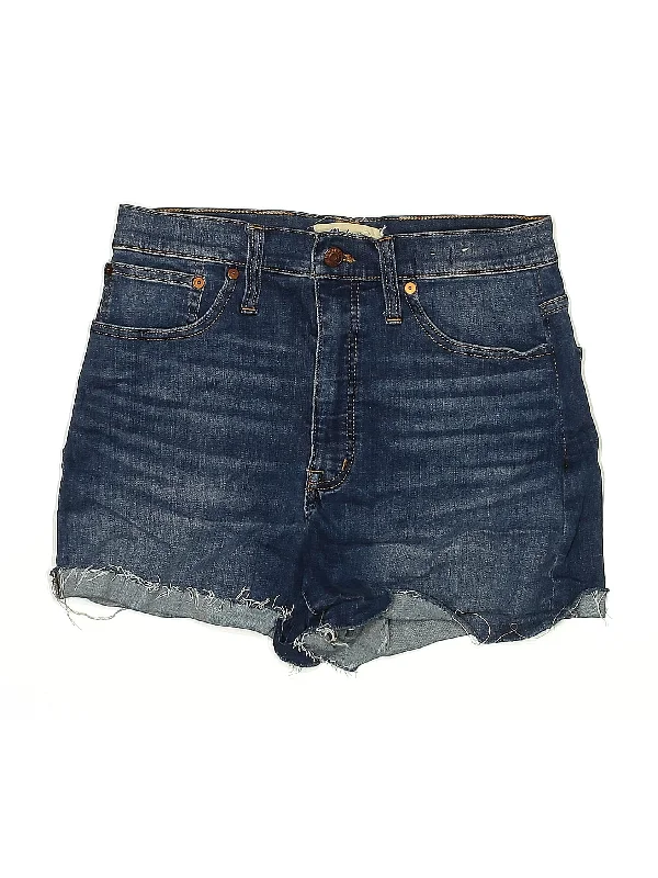 High-Rise Denim Shorts in Dark Wash