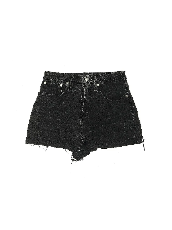 High-Rise Denim Shorts in Dark Wash