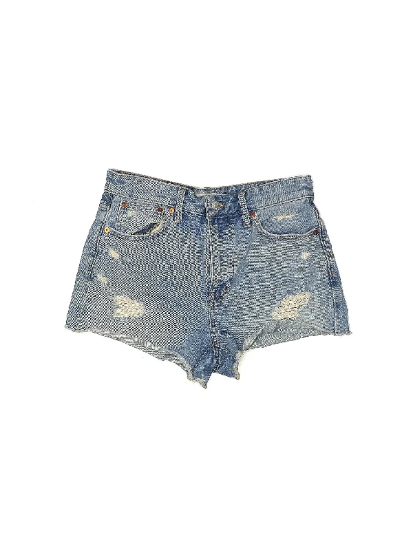 High-Rise Denim Shorts in Light Wash