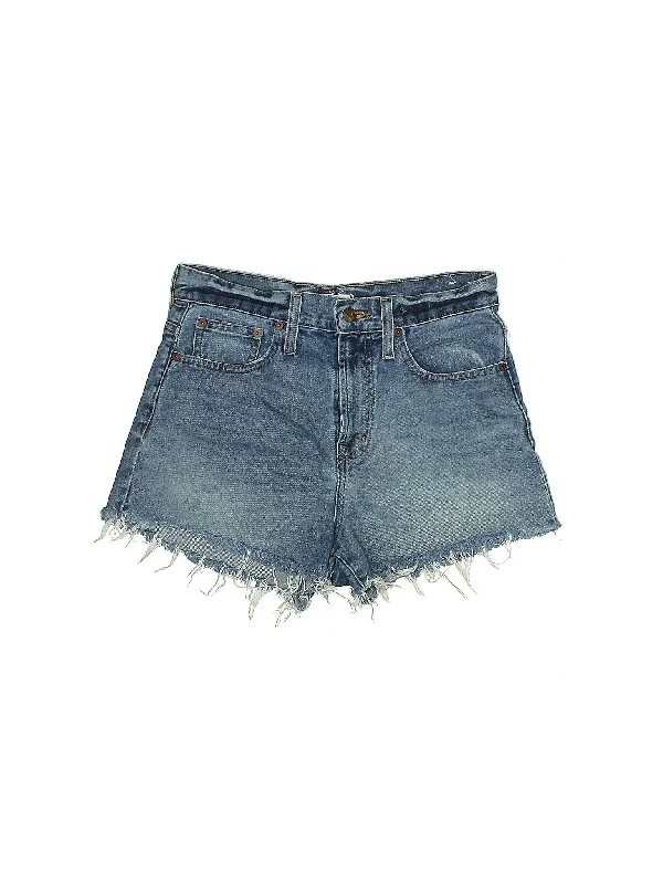 High-Rise Denim Shorts in Light Wash