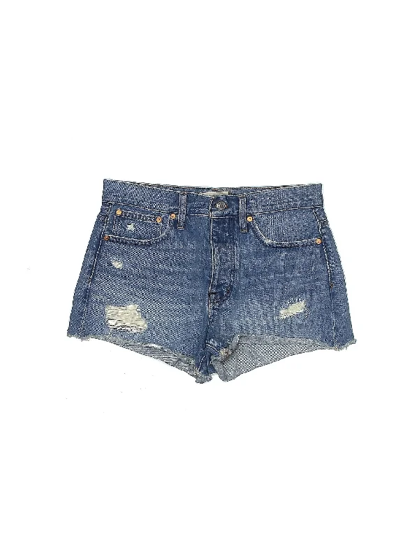 High-Rise Denim Shorts in Light Wash