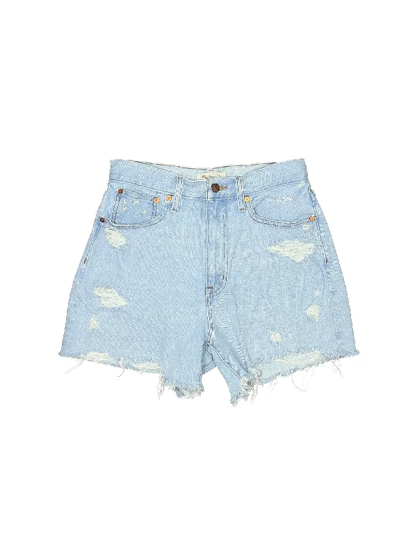 High-Rise Denim Shorts in Light Wash