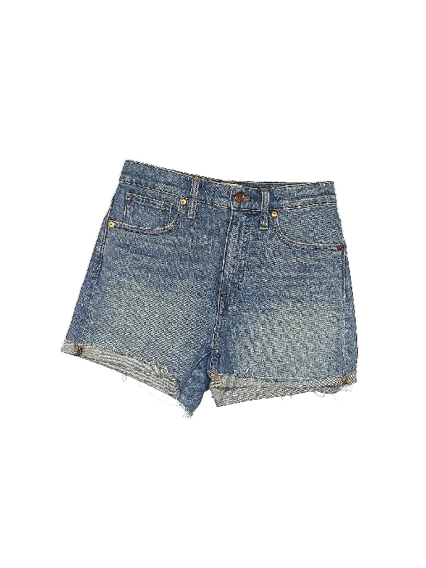 High-Rise Denim Shorts in Light Wash