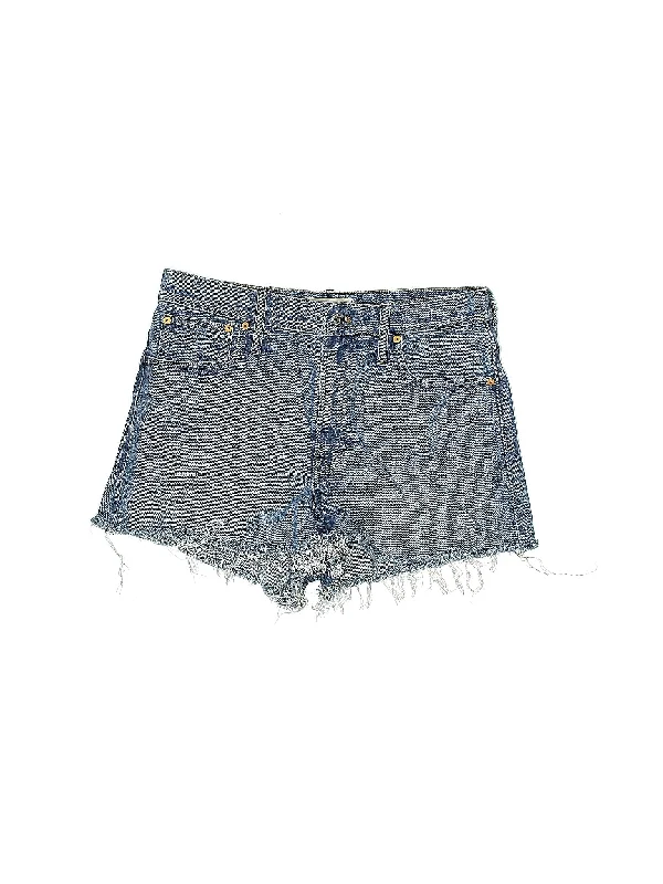 High-Rise Denim Shorts in Light Wash