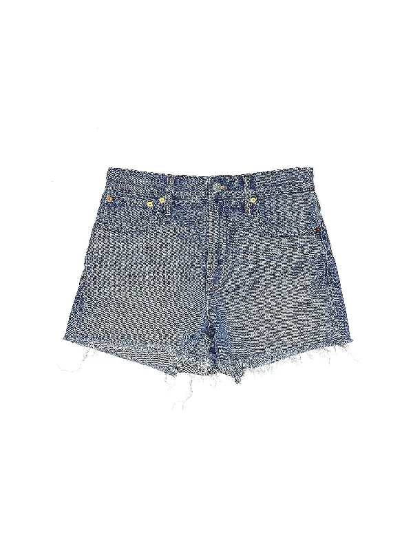 High-Rise Denim Shorts in Light Wash