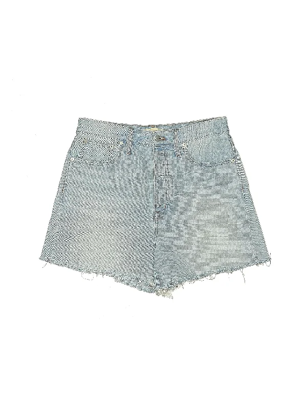 High-Rise Denim Shorts in Light Wash