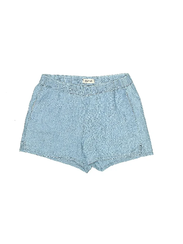 High-Rise Denim Shorts in Light Wash