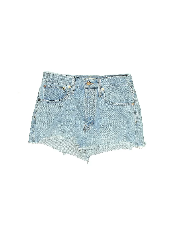 High-Rise Denim Shorts in Light Wash