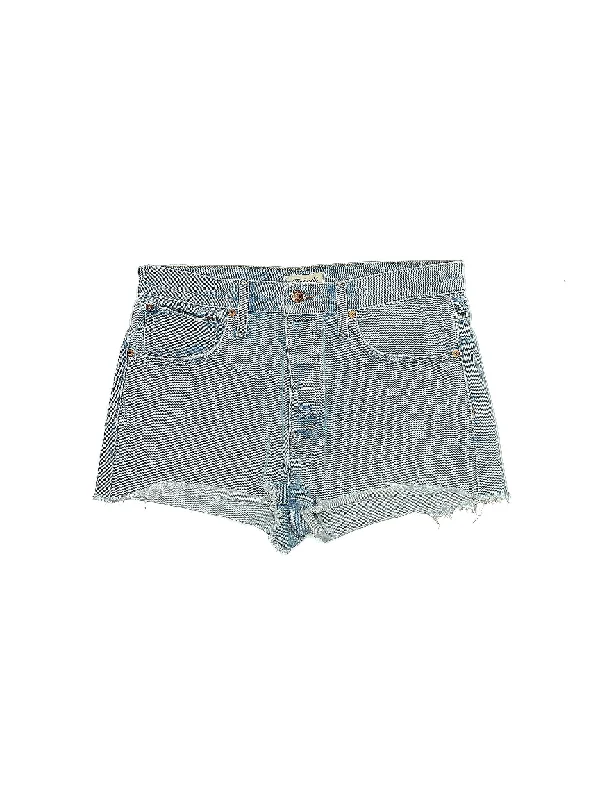 High-Rise Denim Shorts in Light Wash