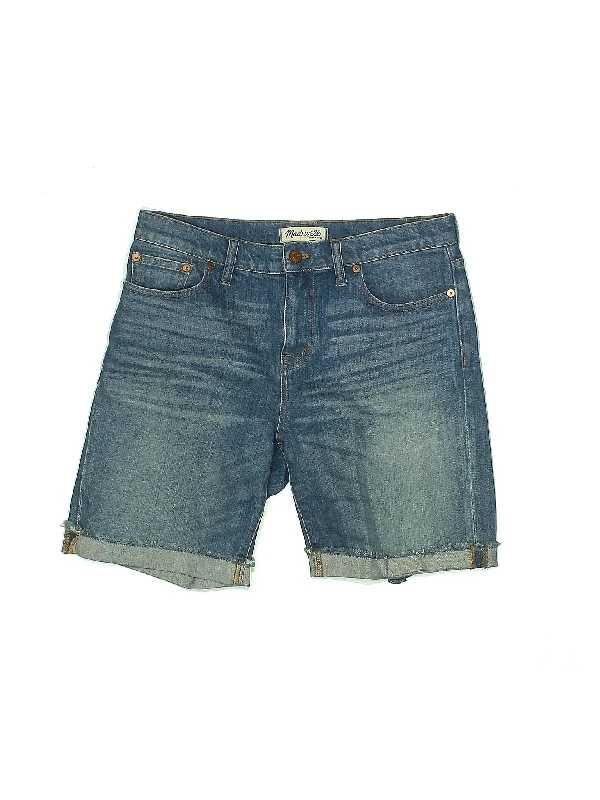 High-Rise Denim Shorts in Medium Wash