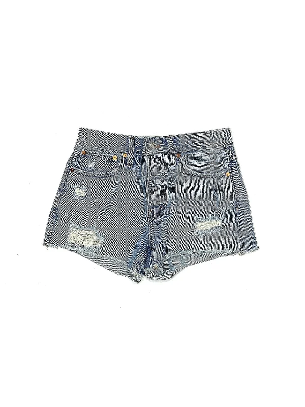 High-Rise Denim Shorts in Medium Wash