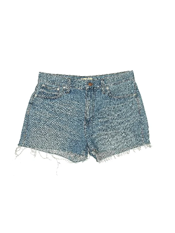 High-Rise Denim Shorts in Medium Wash