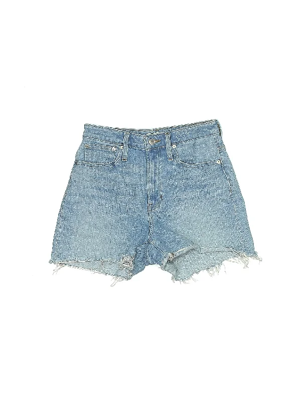 High-Rise Denim Shorts in Medium Wash