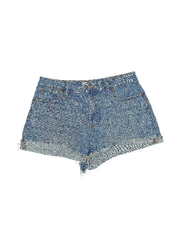 High-Rise Denim Shorts in Medium Wash