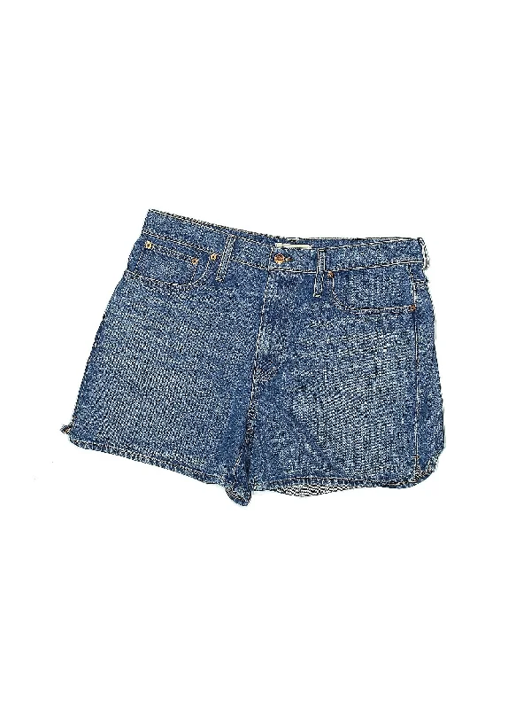 High-Rise Denim Shorts in Medium Wash