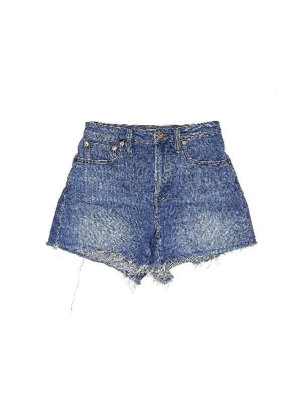 High-Rise Denim Shorts in Medium Wash