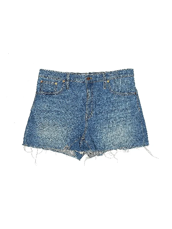 High-Rise Denim Shorts in Medium Wash