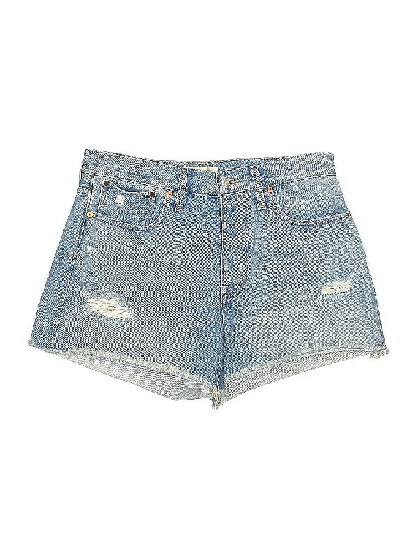 High-Rise Denim Shorts in Medium Wash