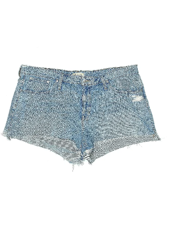 High-Rise Denim Shorts in Medium Wash