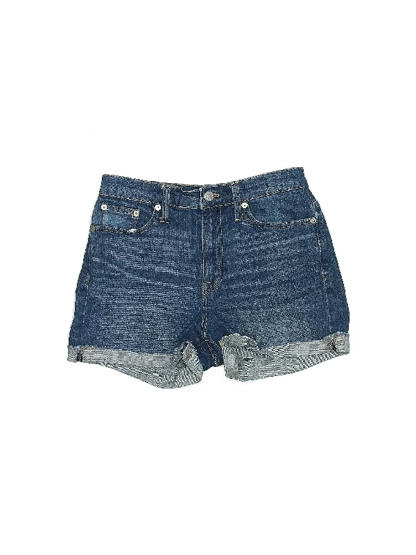 High-Rise Denim Shorts in Medium Wash