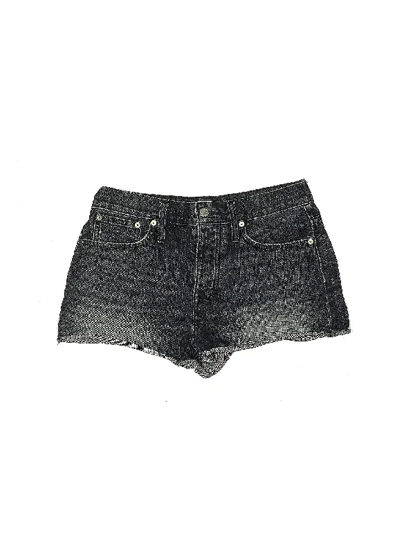 Low-Rise Denim Shorts in Dark Wash