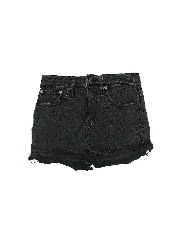 Mid-Rise Denim Shorts in Dark Wash