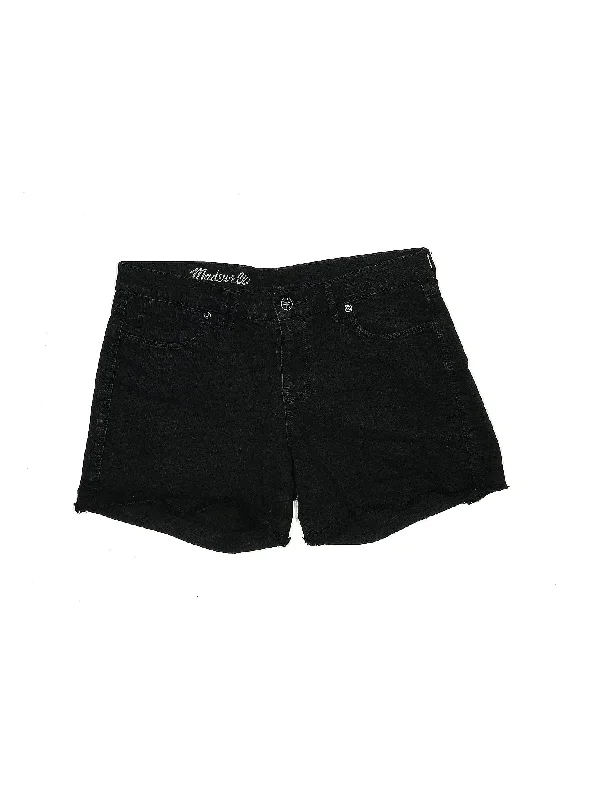 Mid-Rise Denim Shorts in Dark Wash