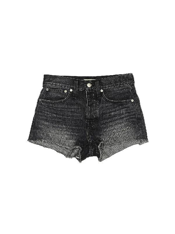 Mid-Rise Denim Shorts in Dark Wash